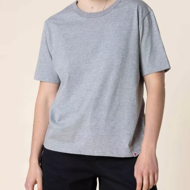 1083 - T-SHIRT DROIT 404 UNI coton bio gris chine Femme