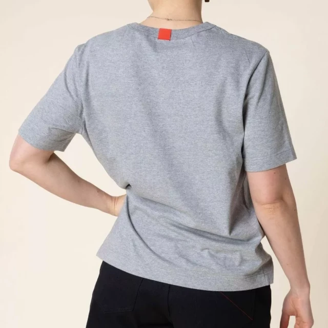 1083 - T-SHIRT DROIT 404 UNI coton bio gris chine Femme