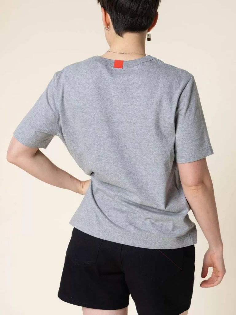 1083 - T-SHIRT DROIT 404 UNI coton bio gris chine Femme