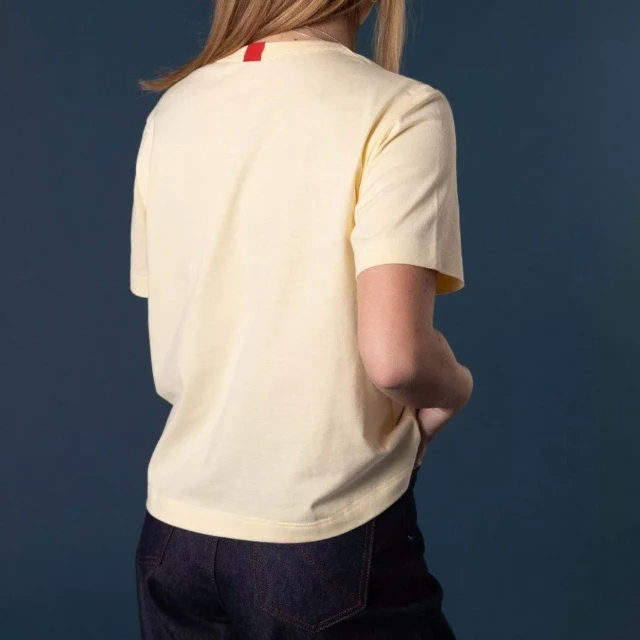 1083 - T-SHIRT DROIT 404 UNI coton bio jaune pastel Femme