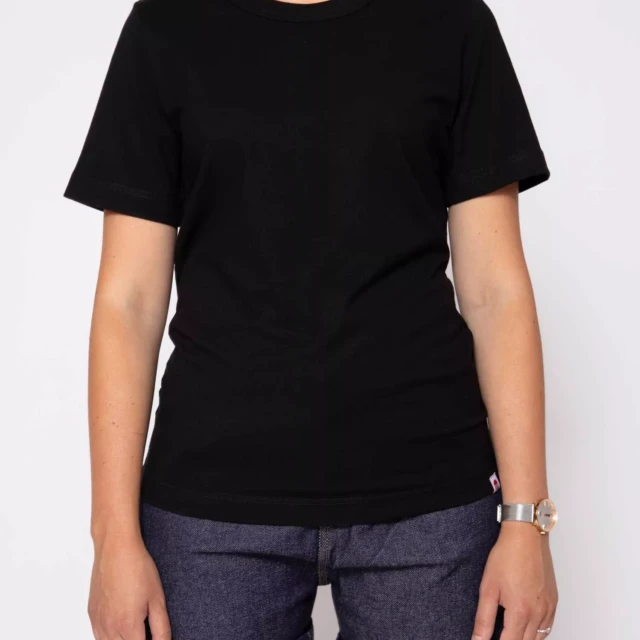 1083 - T-SHIRT DROIT 404 UNI coton bio noir Femme
