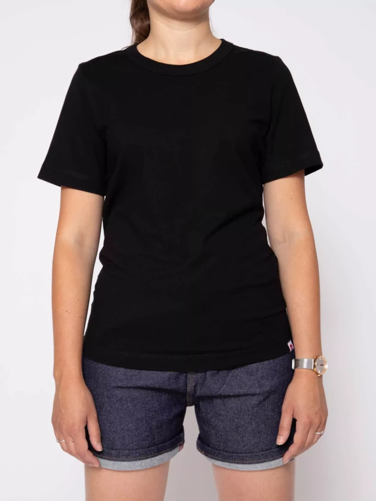 1083 - T-SHIRT DROIT 404 UNI coton bio noir Femme