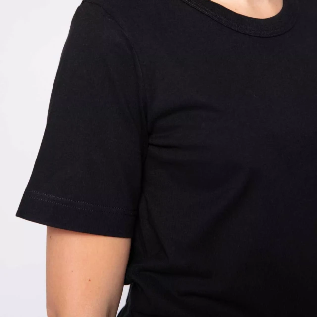 1083 - T-SHIRT DROIT 404 UNI coton bio noir Femme