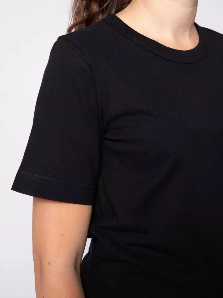 1083 - T-SHIRT DROIT 404 UNI coton bio noir Femme