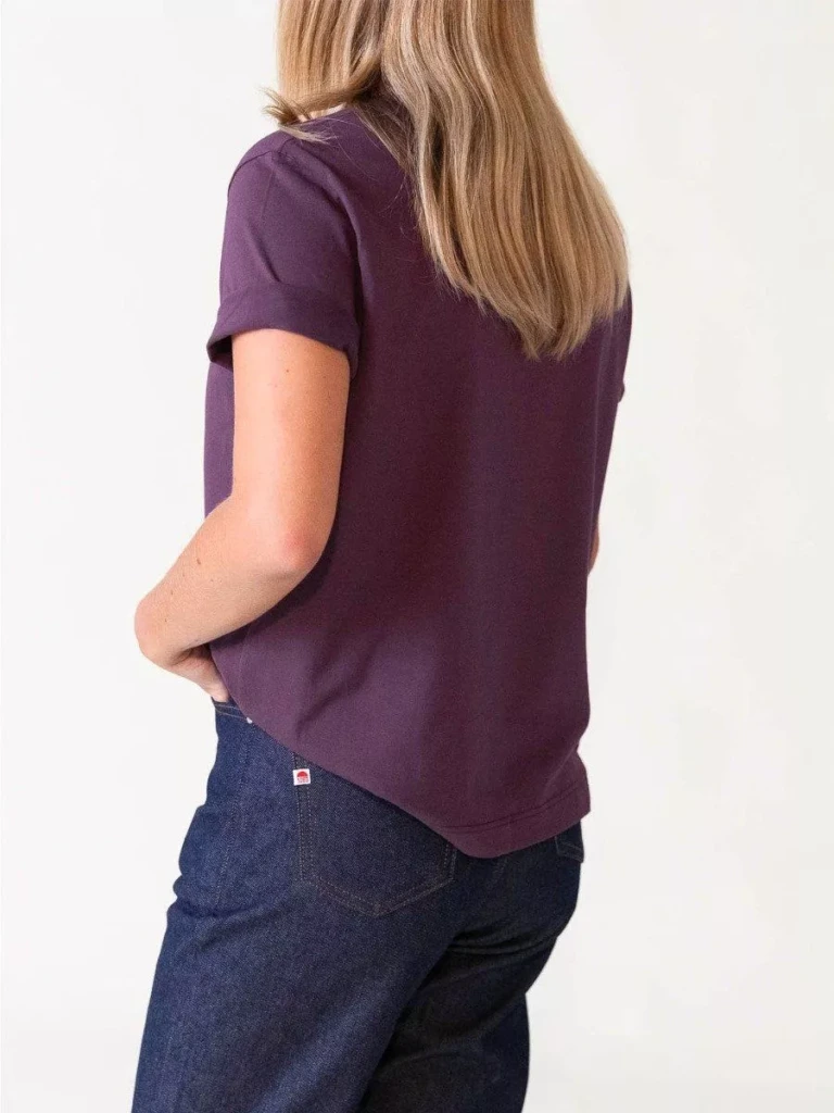 1083 - T-SHIRT DROIT 404 UNI coton bio prune Femme