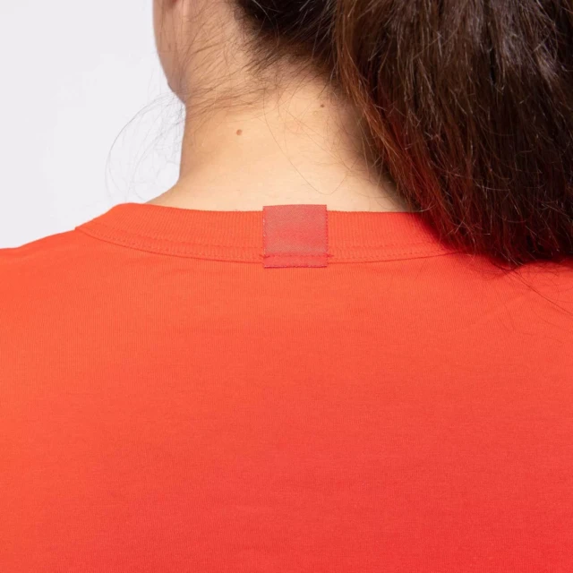 1083 - T-SHIRT DROIT 404 UNI coton bio vermillon Femme