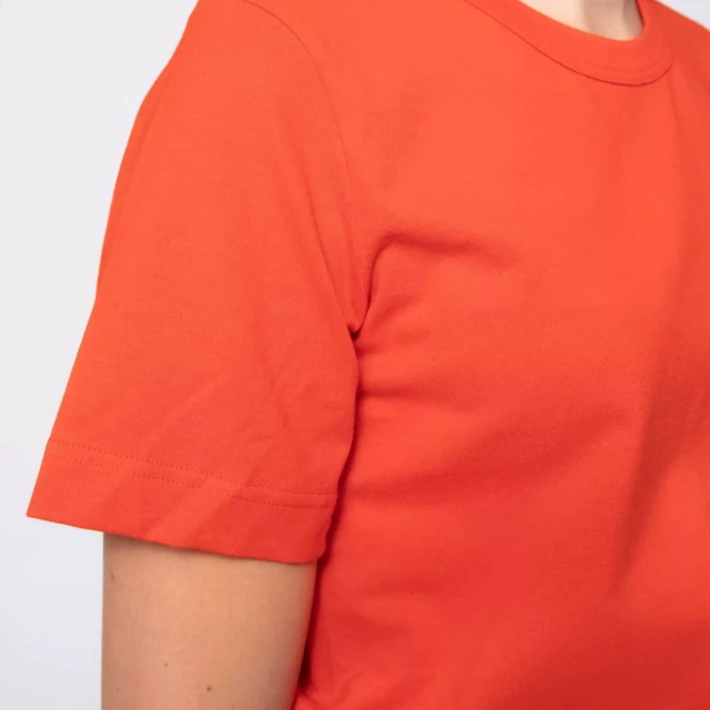 1083 - T-SHIRT DROIT 404 UNI coton bio vermillon Femme