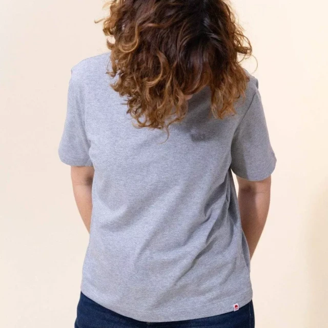 1083 - T-SHIRT DROIT BRODE 404 coton bio gris chiné Femme