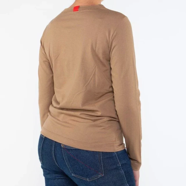 1083 - T-SHIRT MANCHES LONGUES DROIT 405 UNI coton bio moka Femme