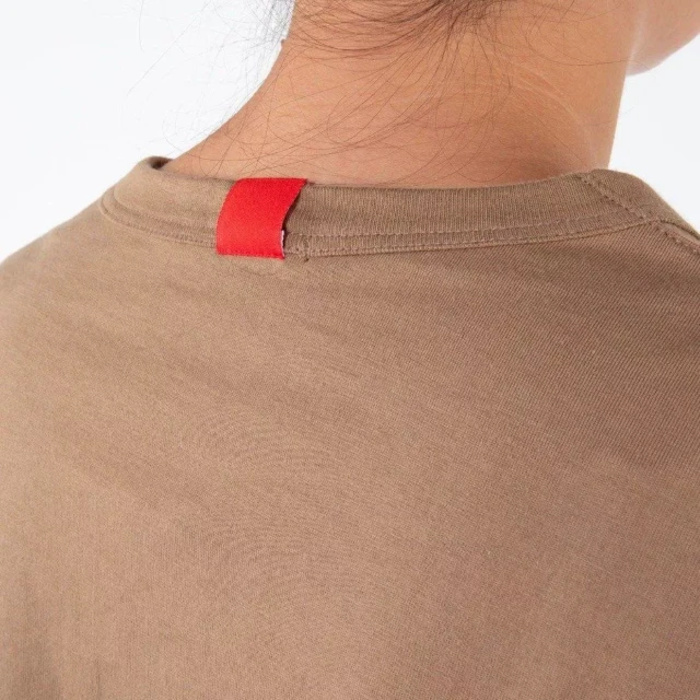1083 - T-SHIRT MANCHES LONGUES DROIT 405 UNI coton bio moka Femme