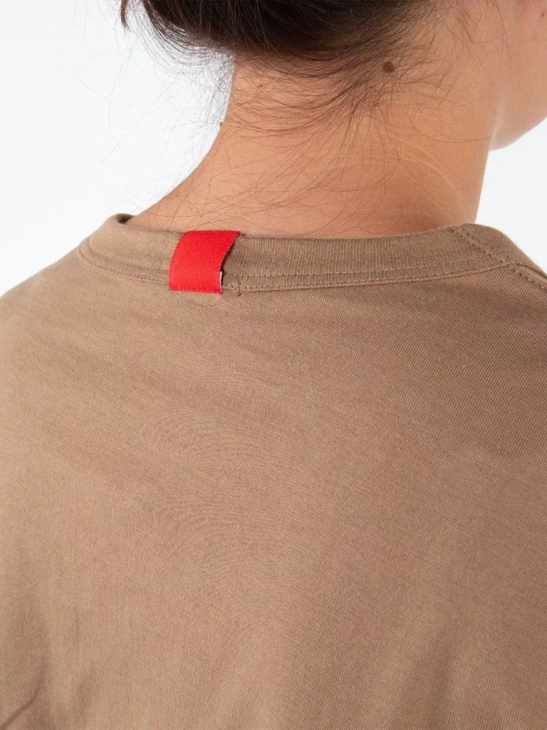1083 - T-SHIRT MANCHES LONGUES DROIT 405 UNI coton bio moka Femme