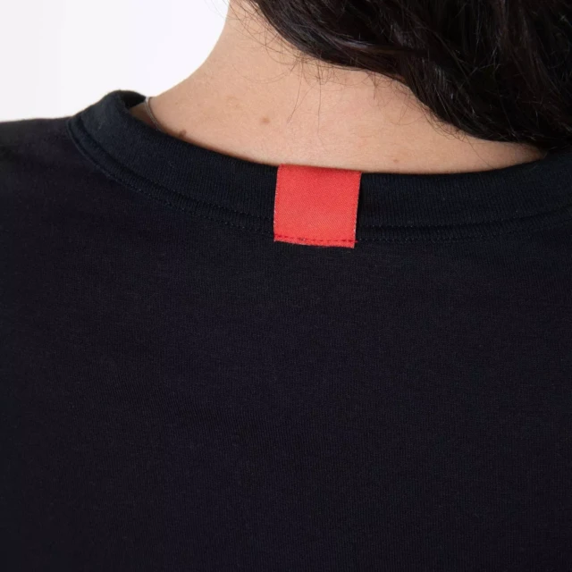1083 - T-SHIRT MANCHES LONGUES DROIT 405 UNI coton bio noir Femme