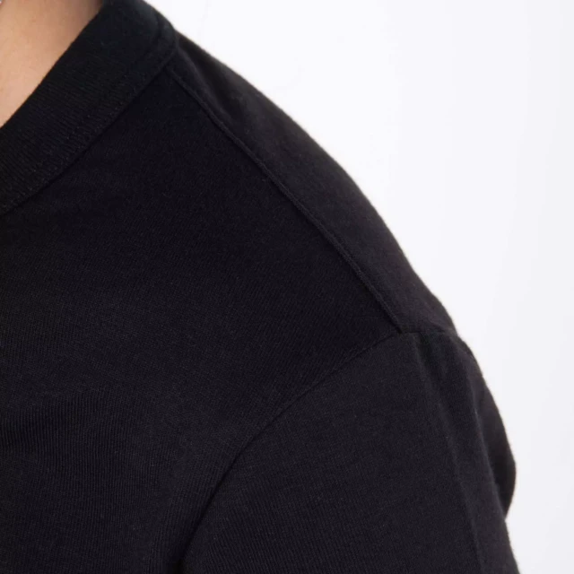 1083 - T-SHIRT MANCHES LONGUES DROIT 405 UNI coton bio noir Femme