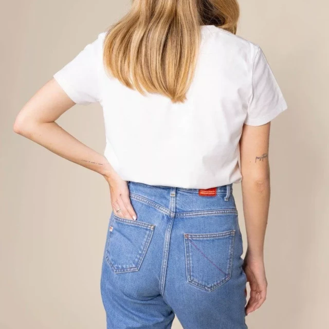 1083 - T-SHIRT AJUSTE 406 UNI coton bio blanc Femme