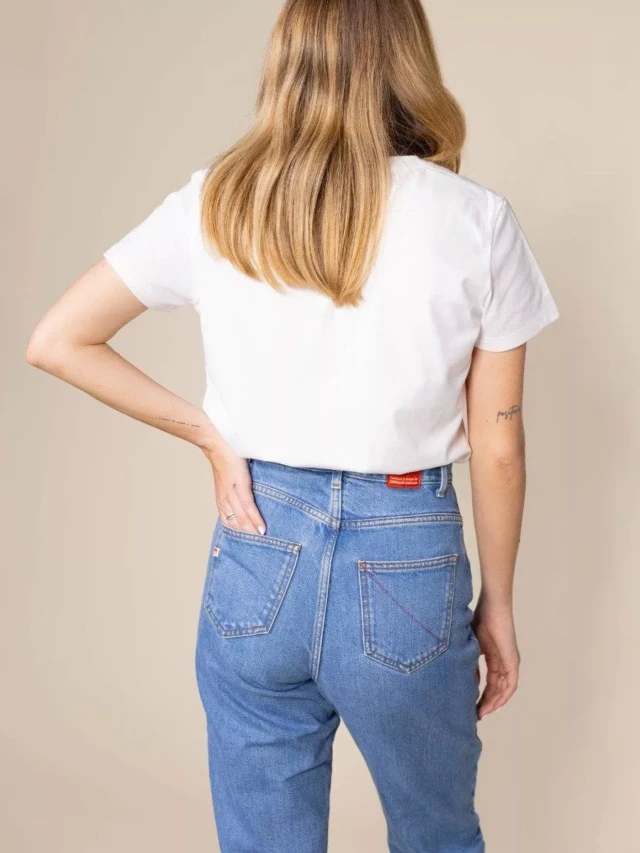 1083 - T-SHIRT AJUSTE 406 UNI coton bio blanc Femme