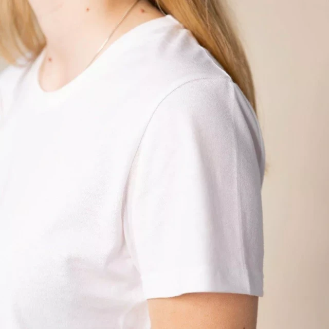 1083 - T-SHIRT AJUSTE 406 UNI coton bio blanc Femme