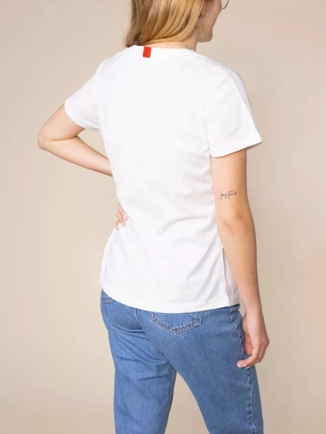 1083 - T-SHIRT AJUSTE 406 UNI coton bio blanc Femme