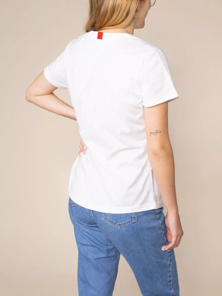 1083 - T-SHIRT AJUSTE 406 UNI coton bio blanc Femme