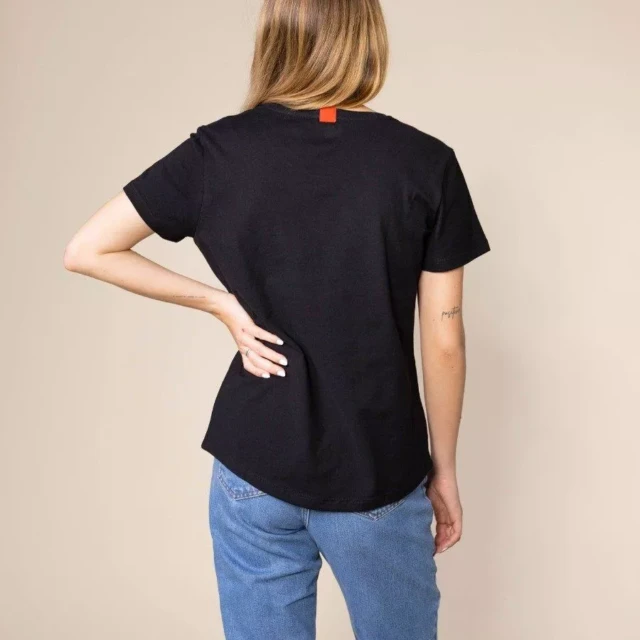 1083 - T-SHIRT AJUSTE 406 UNI coton bio noir Femme