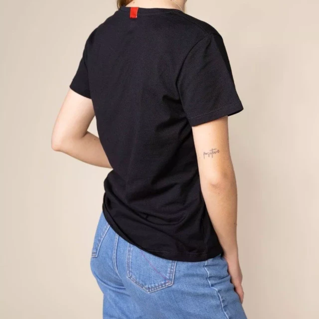 1083 - T-SHIRT AJUSTE 406 UNI coton bio noir Femme