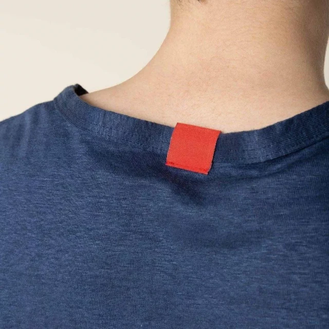 1083 - T-SHIRT LIN 417  bleu Femme