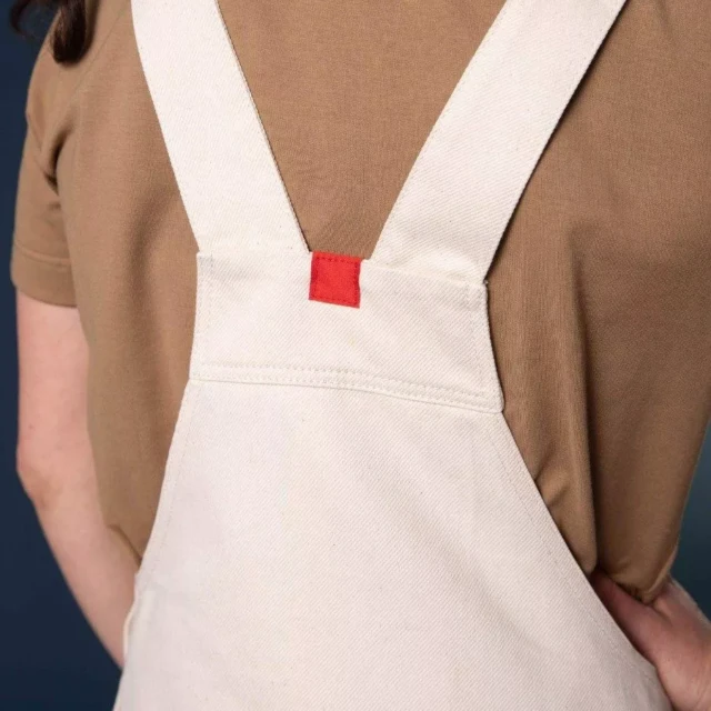 1083 - ROBE SALOPETTE 550 POCHES PLAQUEES coton bio denimoriginal uni ecru