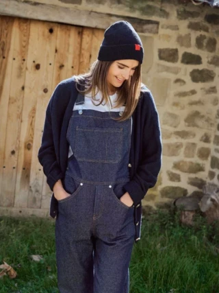 1083 - BONNET 841 VOLONTAIRE laine recyclee bleu Unisexe