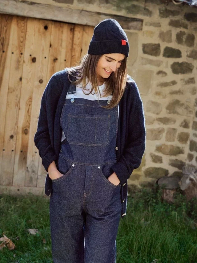 1083 - BONNET 841 VOLONTAIRE laine recyclee bleu Unisexe