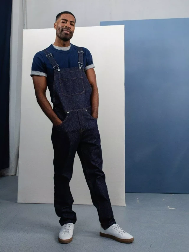 1083 - SALOPETTE  JEANS 571 100 % coton bio superdenim indigo brut Unisexe