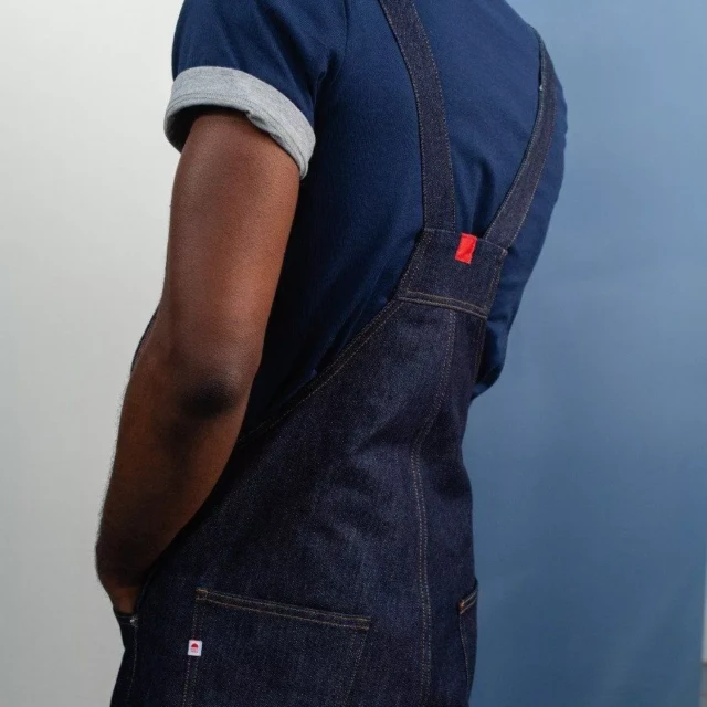 1083 - SALOPETTE  JEANS 571 100 % coton bio superdenim indigo brut Unisexe