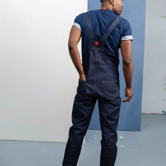 1083 - SALOPETTE  JEANS 571 100 % coton bio superdenim indigo brut Unisexe