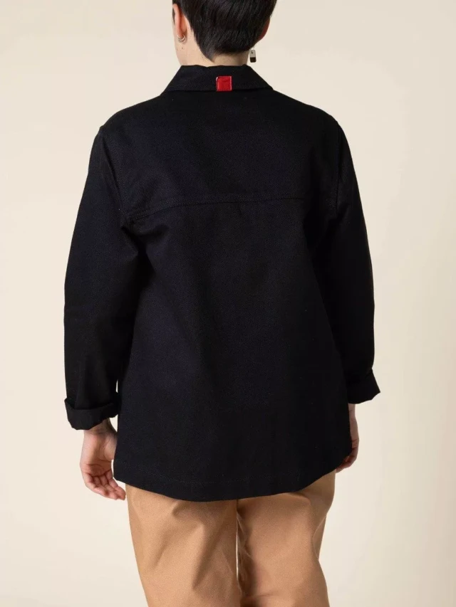 1083 - VESTE DE TRAVAIL DROITE 603 coton bio superdenim noir femme