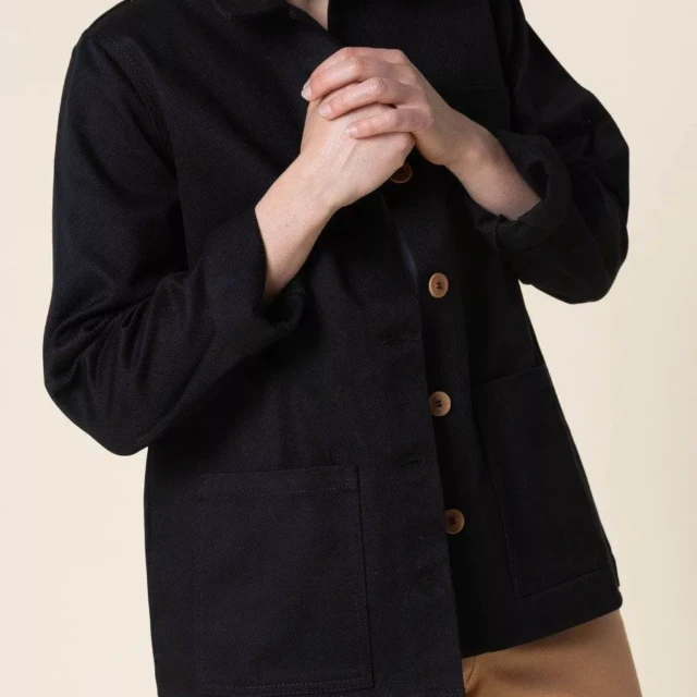 1083 - VESTE DE TRAVAIL DROITE 603 coton bio superdenim noir femme