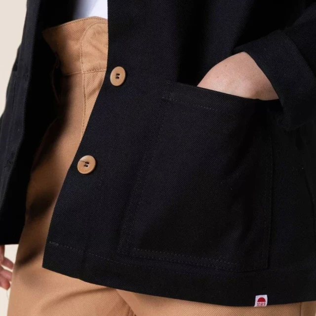 1083 - VESTE DE TRAVAIL DROITE 603 coton bio superdenim noir femme