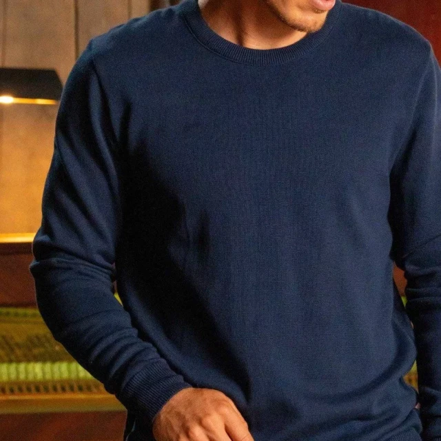 1083 - PULL 701 ESSENTIEL coton bio bleu marine