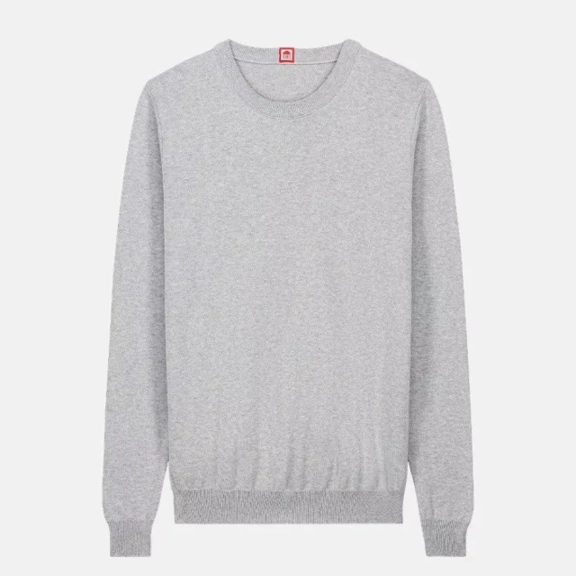 1083 - PULL 701 ESSENTIEL coton bio gris chiné