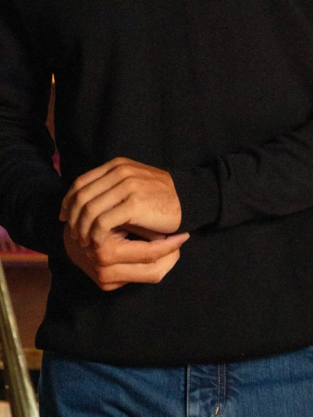 1083 - PULL 701 ESSENTIEL coton bio noir