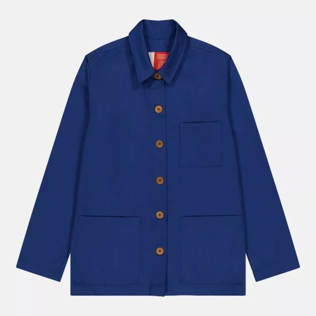 1083 - VESTE DE TRAVAIL 703  droite coton bio superdenim bleu ouvrier