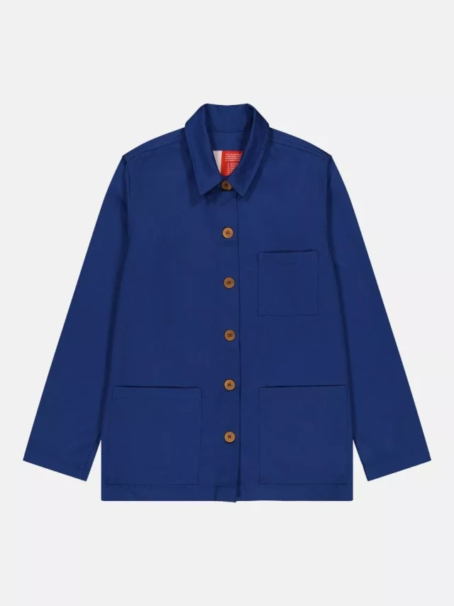 1083 - VESTE DE TRAVAIL 703  droite coton bio superdenim bleu ouvrier