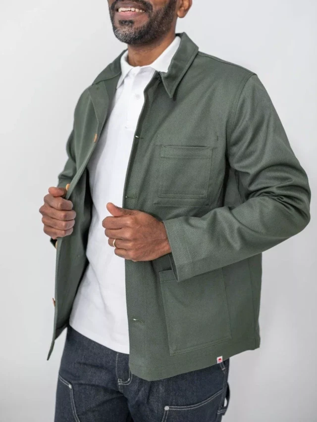 1083 - VESTE DE TRAVAIL 703 droite coton bio superdenim kaki