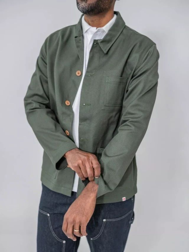 1083 - VESTE DE TRAVAIL 703 droite coton bio superdenim kaki