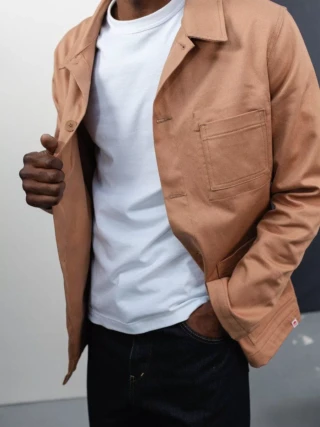 1083 - VESTE DE TRAVAIL 703 droite coton bio denimoriginal marron argile