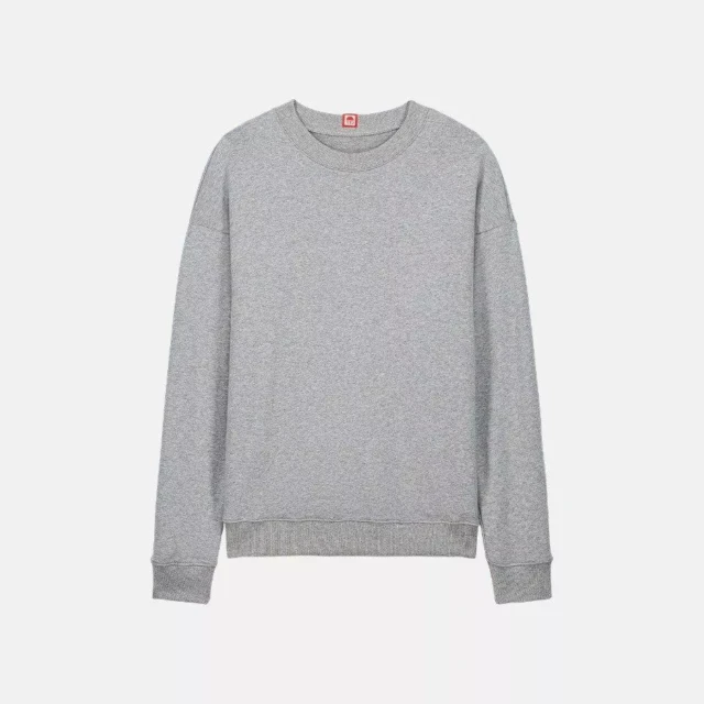 1083 - SWEAT 752 COTON UNI col rond gris chiné