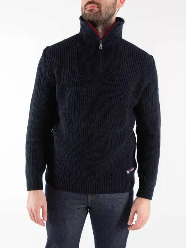 1083 - PULL CAMIONNEUR 772 VOLONTAIRE laine recyclee bleu Unisexe