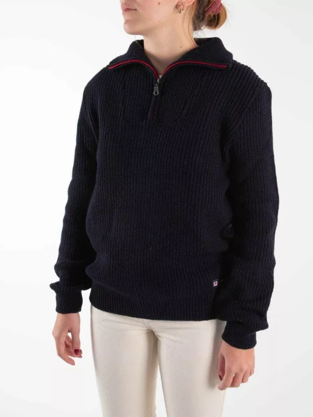 1083 - PULL CAMIONNEUR 772 VOLONTAIRE laine recyclee bleu Unisexe