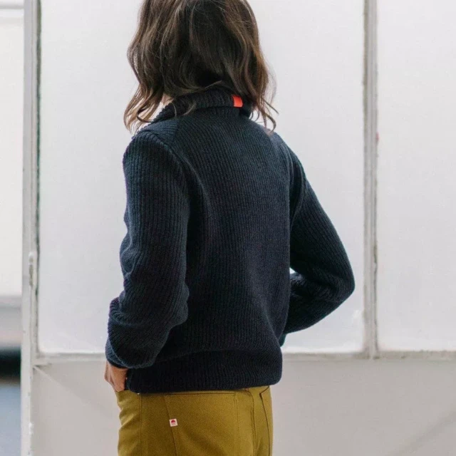 1083 - PULL CAMIONNEUR 772 VOLONTAIRE laine recyclee bleu Unisexe