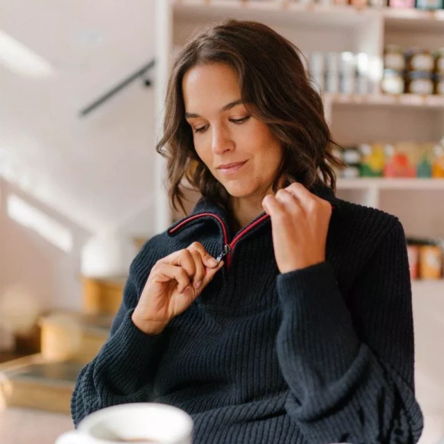 1083 - PULL CAMIONNEUR 772 VOLONTAIRE laine recyclee bleu Unisexe