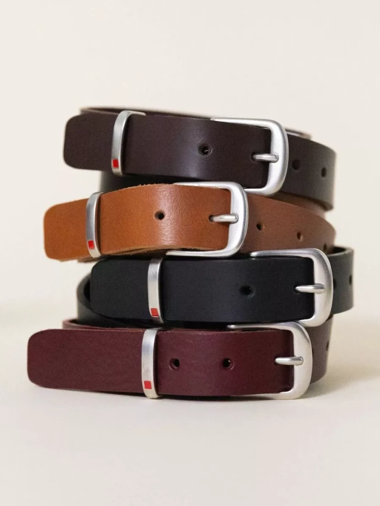 1083 - CEINTURE BOUCLE CARROND 821 cuir camel Unisexe