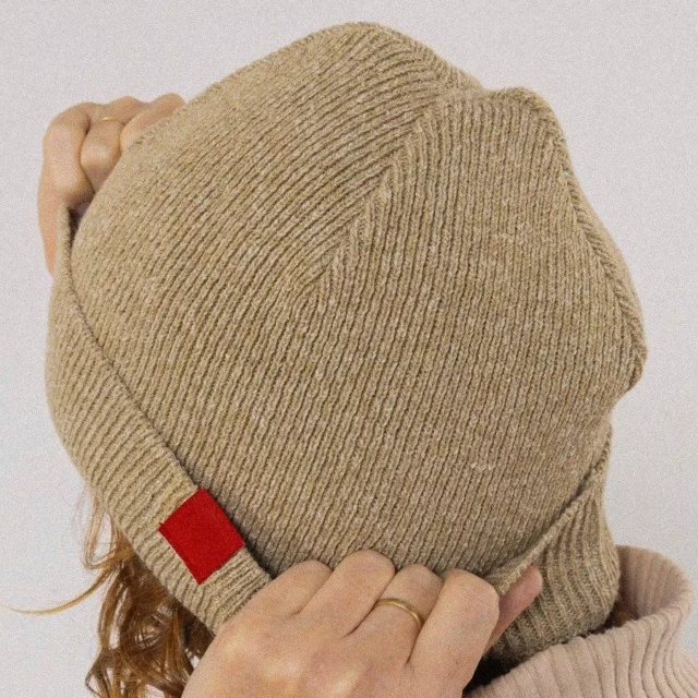 1083 - BONNET 841 coton recycle beige Unisexe