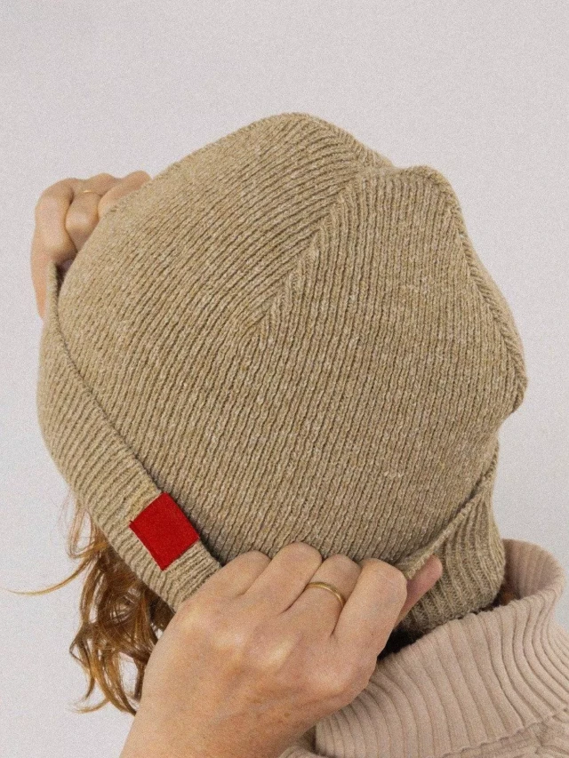1083 - BONNET 841 coton recycle beige Unisexe